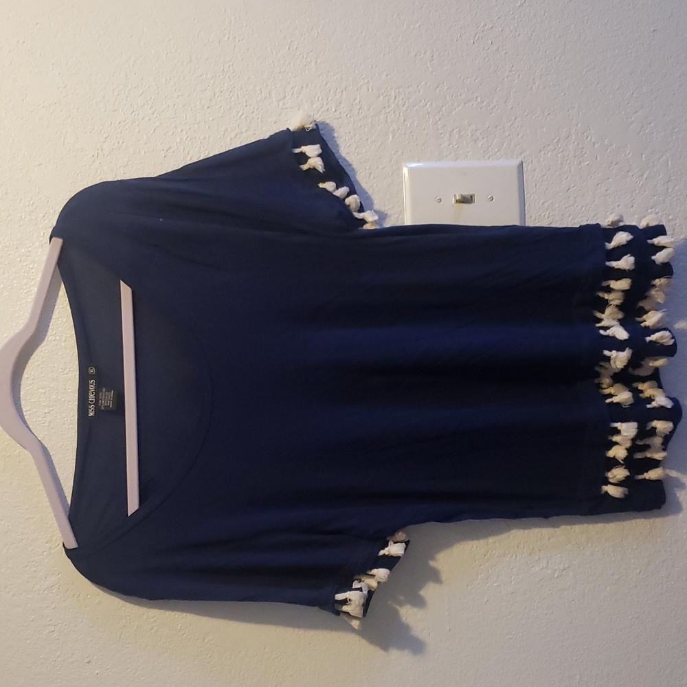 Miss Chievous blue and white blouse